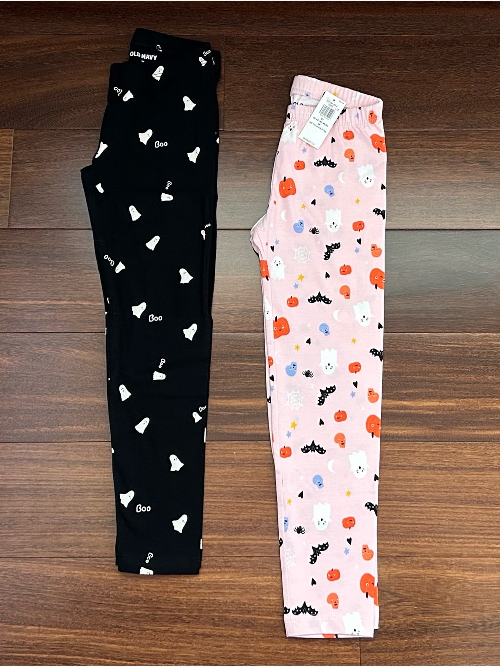 BNWT Old Navy Kids Halloween Ghost & Pumpkin Leggings - Black & Pink